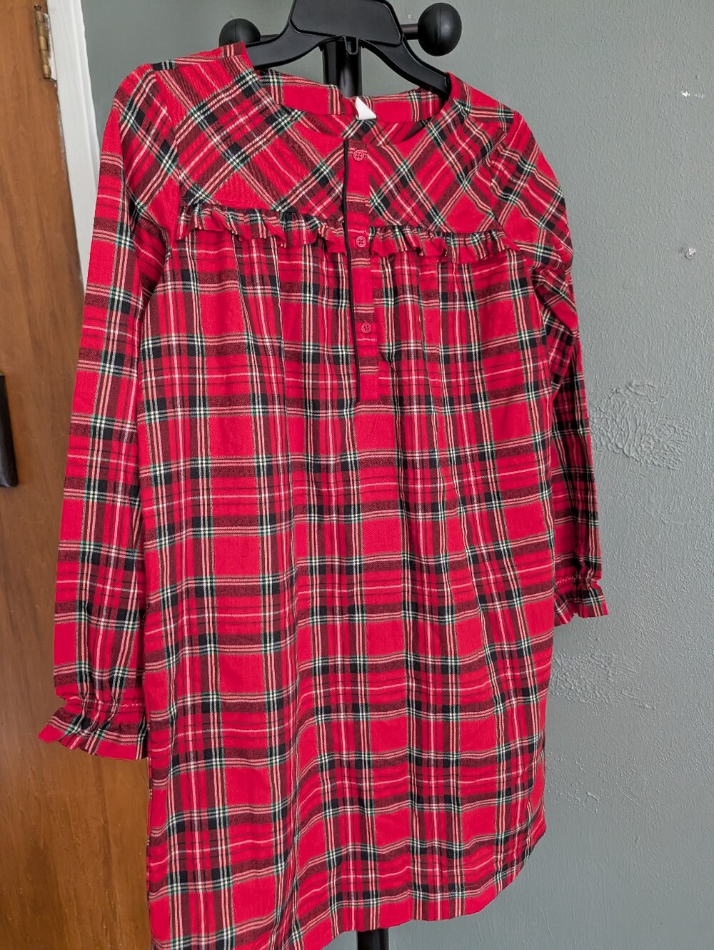 Crewcuts Girls Red Plaid Nightgown - Cozy Holiday Pajama